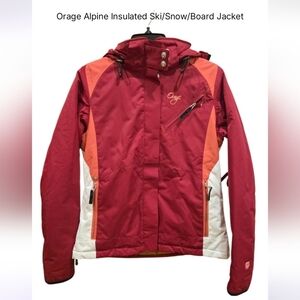 Orage Women's Ski Jacket - Red, Orange, and White Sz Medium Like New